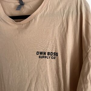 OWN BOSS supply co.  Shirt Tan beige flag